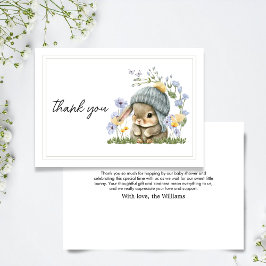 Thank You Card Simple Little Bunny サンキューカード