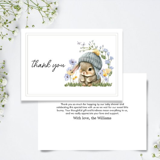 Thank You Card Simple Little Bunny サンキューカード