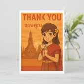 Thank You Card - Thai Girl Greeting in Bangkok サンキューカード (スタンド正面)