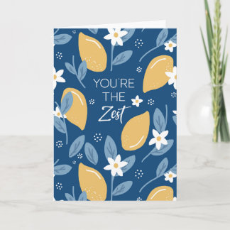 Thank You Card - You're the Zest Pun Lemon Yellow カード