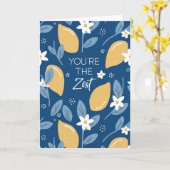 Thank You Card - You're the Zest Pun Lemon Yellow カード (黄色い花)