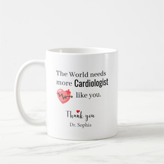 Thank You Cardiologist — Custom Name コーヒーマグカップ (左)