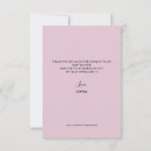 Thank You Cards for Bridal shower in a modern. サンキューカード (裏面)