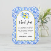Thank You Cards For Ciao Baby Lemons, Blue Tile サンキューカード (スタンド正面)