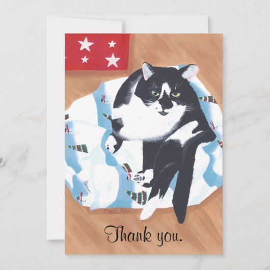 Thank you Cat Present Christmas Card シーズンカード (正面)