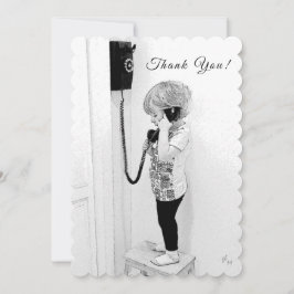 Thank You, Child, Old Phone, B&W Art シーズンカード