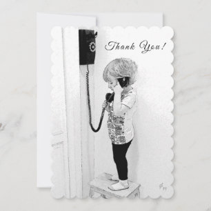Thank You, Child, Old Phone, B&W Art シーズンカード