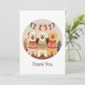 Thank You Christmas Labrador Retriever Dogs サンキューカード (スタンド正面)