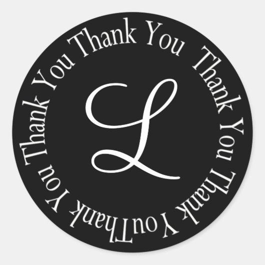 Thank You Circle Letter "L" カスタマイズ - ラウンドシール (正面)