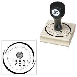 Thank You Circular Boutique Business Logo ラバースタンプ