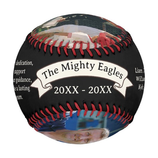 Thank You Coach Appreciation Photo & Team Roster 野球ボール (裏面)