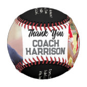 Thank You Coach Appreciation Photo & Team Roster 野球ボール (正面)
