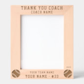 Thank you Coach Baseball Team Name Sports レーザー彫刻フレーム (正面)