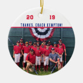 Thank You Coach - Cooperstown Gift Team Photo セラミックオーナメント (正面)