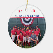 Thank You Coach - Cooperstown Gift Team Photo セラミックオーナメント (左)