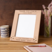 Thank you Coach Soccer Team Name Sports レーザー彫刻フレーム (左)