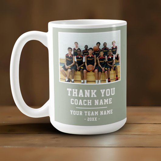 Thank you Coach Team Name Photo コーヒーマグカップ