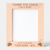 Thank you Coach Volleyball Team Name Sports レーザー彫刻フレーム (正面)