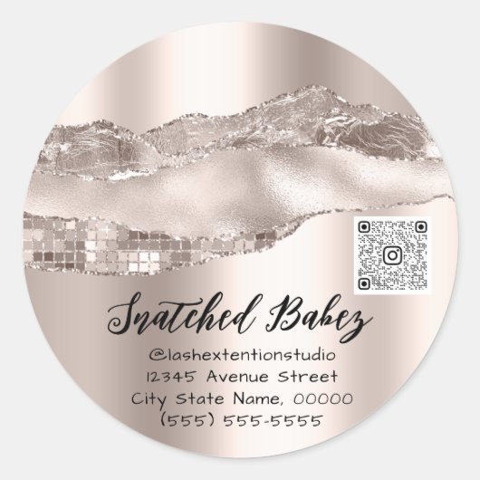 Thank You Cosics Logo QRコードバラ ラウンドシール (正面)