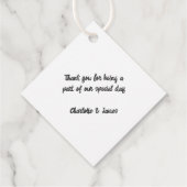 Thank You Cow Themed 結婚's フェイバータグ (裏面)