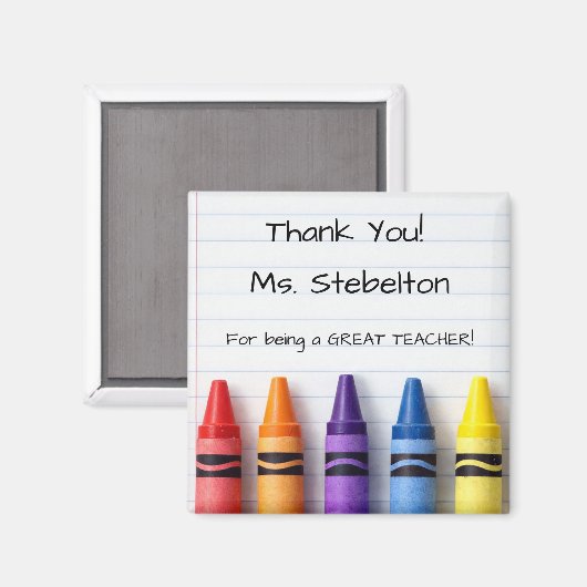Thank You Crayons Teacher Appreciation Magnet マグネット (正面/裏面)