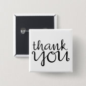 Thank You Cursiveブラックマグネット 缶バッジ (正面&裏面)