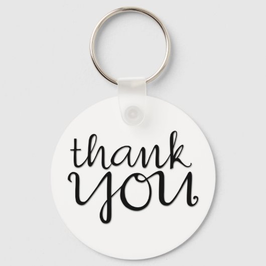 Thank You Cursive Black Keychain キーホルダー (正面)