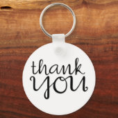 Thank You Cursive Black Keychain キーホルダー (正面)