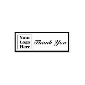 Thank You Cursive Script Business Your Logo セルフインキングスタンプ (デザイン)