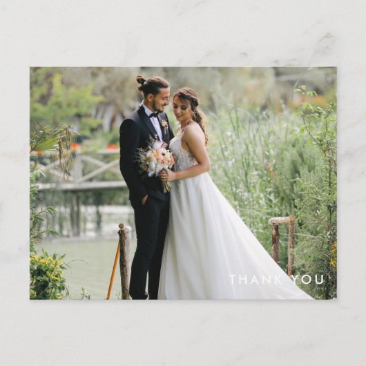 Thank You Custom Wedding Photo Postcard ポストカード (正面)