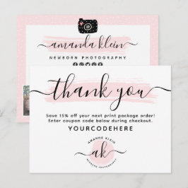 Thank You Cute Minimalist Photography Logo 4-Photo ポストカード