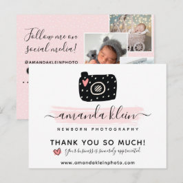 Thank You Cute Minimalist Photography Logo 4-Photo ポストカード