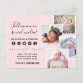 Thank You Cute Minimalist Photography Logo 4-Photo ポストカード (裏面)