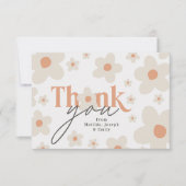 Thank you daisy terracotta natural birthday サンキューカード (正面)