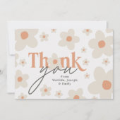 Thank you daisy terracotta natural birthday 招待状 (正面)