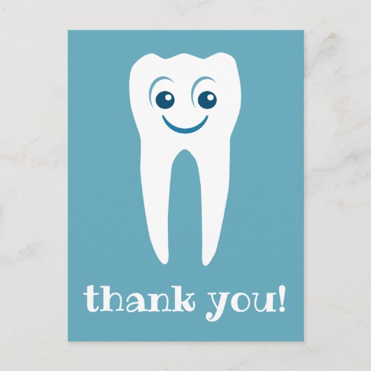 thank you dentist smiling tooth postcard ポストカード (正面)