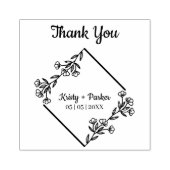 Thank You Diamond and Wildflowers 結婚's ラバースタンプ (インプリント)