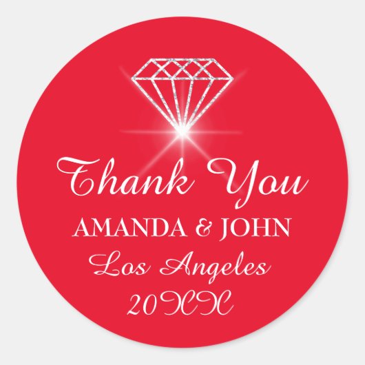 Thank You Diamond Name's 結婚ブライダルSweet16th ラウンドシール (正面)