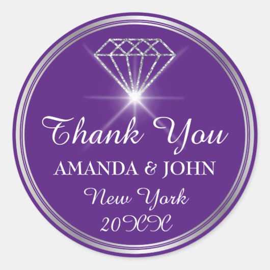 Thank You Diamond Name's 結婚ブライダルSweet16th ラウンドシール (正面)