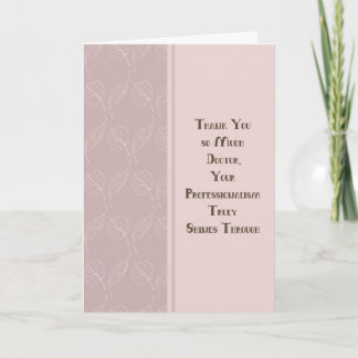 Thank You Doctor for Care of Illness Patient Card カード