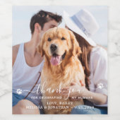 Thank You Dog 結婚's Pet パーソナライズされた Photo ワインラベル (シングルラベル)