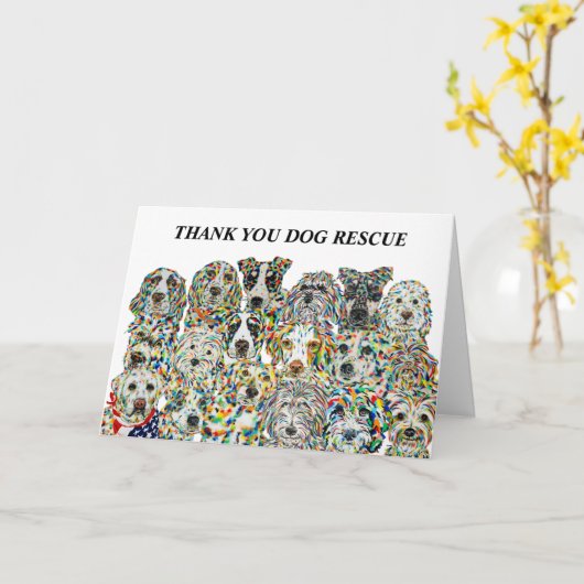 Thank You Dog Rescue Card カード (黄色い花)