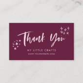 Thank You Doodle Stars Cranberry Small Business  名刺 (正面)