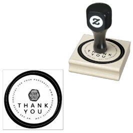 Thank You Double Circular Boutique Business Logo ラバースタンプ
