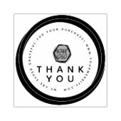Thank You Double Circular Boutique Business Logo ラバースタンプ (インプリント)