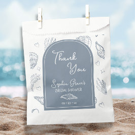 Thank You Dusty Blue Seashells Doodles  フェイバーバッグ