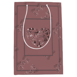 "Thank you" Dusty Rose ミディアムペーパーバッグ