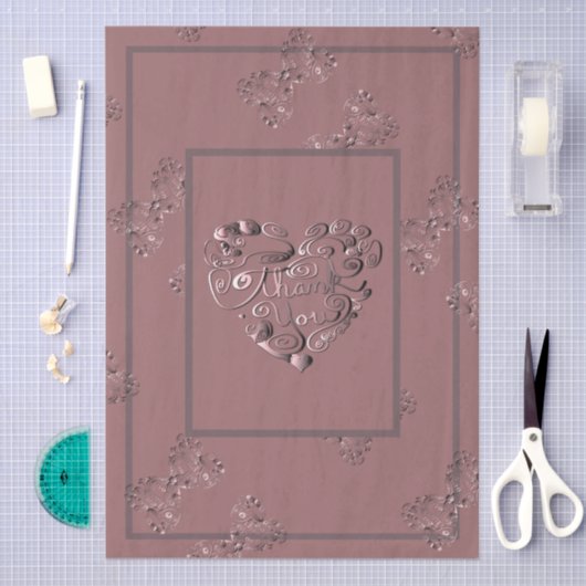 "Thank you" Dusty Rose 薄葉紙 (クラフト)