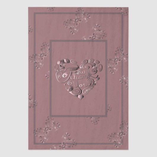 "Thank you" Dusty Rose 薄葉紙 (正面)