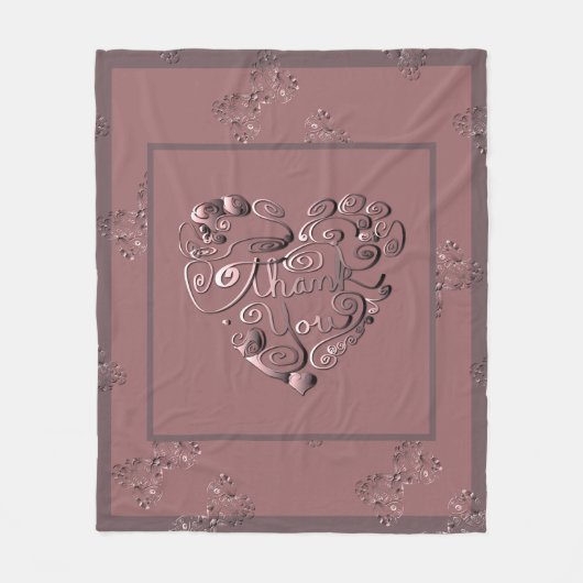 "Thank you" Dusty Rose Fleece Blanket フリースブランケット (正面)